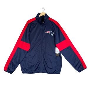 New England Patriots Track Jacket Mens Large Full Zip Logo NFL G-III NEW